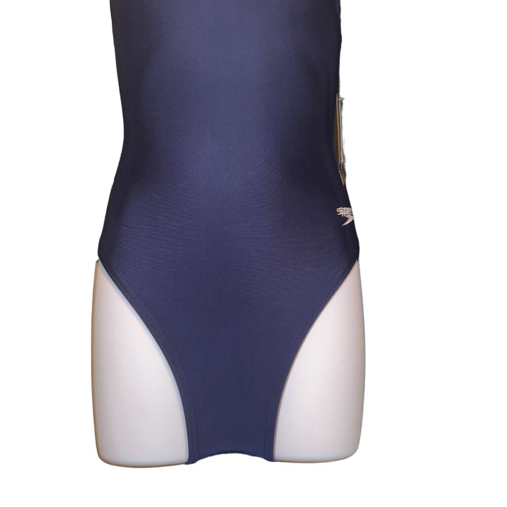 NWT Speedo Pro LT One Piece Swimsuit Womens 26 Solid Navy Blue Compression - Picture 3 of 8